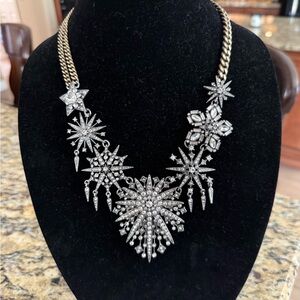 Chloe + Isabel Statement Crystal Burst Necklace in Silver